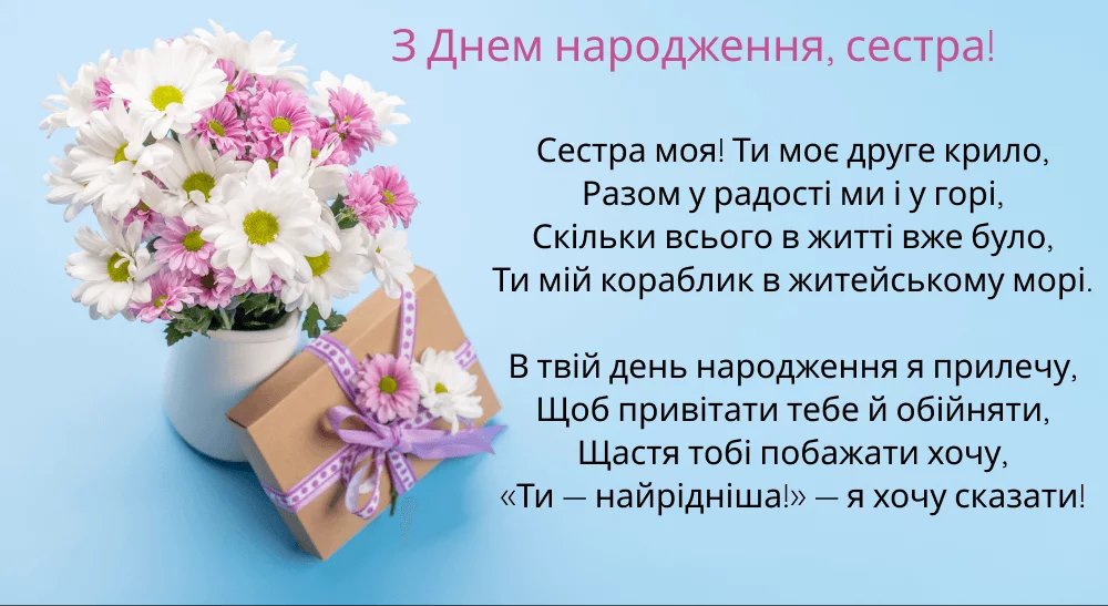 день народження сестра